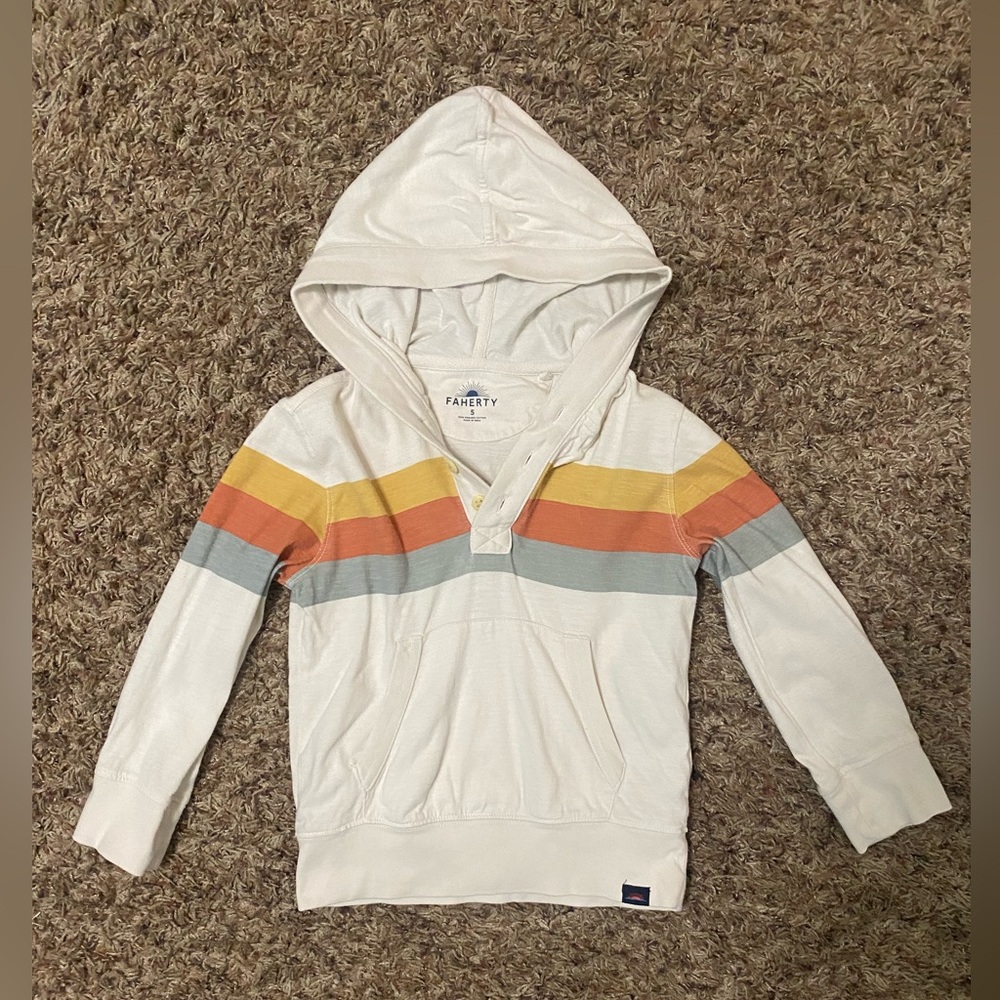 Faherty Kids' Multicolor Striped Hoodie size 5